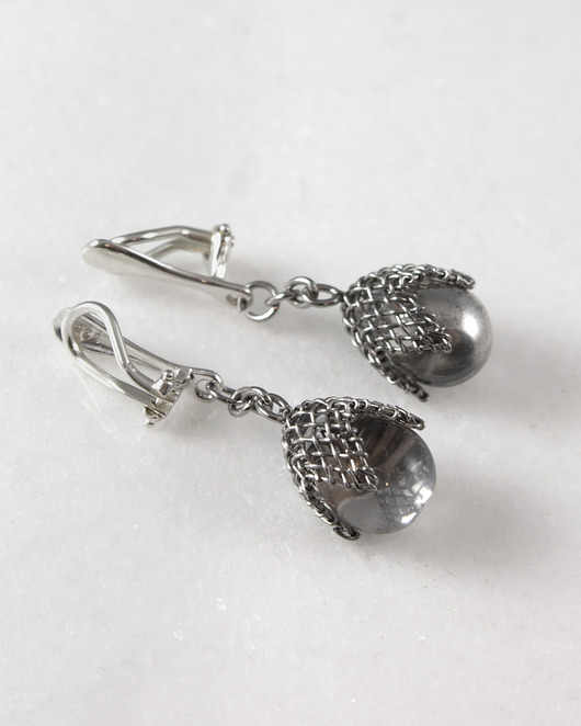 klipsy Srebrne w siateczce - klipsy (lub kolczyki)