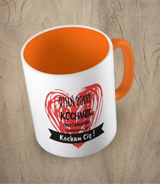 kubki Kolorowy kubek DZIEŃ DOBRY KOCHANIE - mix kolorów