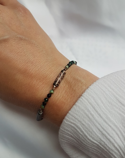 Czakra Serca- bransoletka z Turmalinami i Jadeitem Ili arte biju