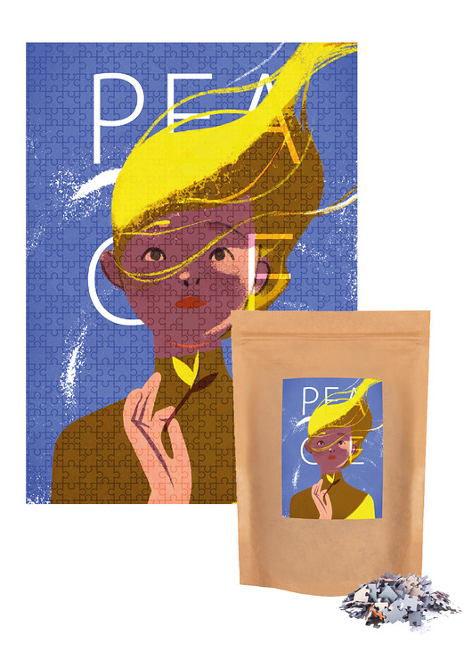 puzzle dla dzieci Muno Puzzle "Peace is a fragile thing" by Ola Szpunar eco woreczek 1000 el
