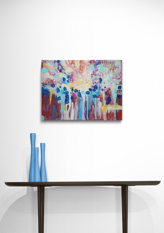 obrazy Obraz ręcznie malowany na płótnie 30x40 cm - abstrakcyjny pejzaż