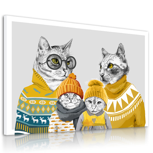 obrazy OBRAZ NA PŁÓTNIE -  Rodzona KOTY 120x80cm