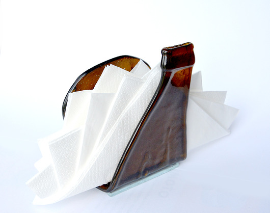 pojemniki kuchenne Szklany serwetnik butelkowy BRĄZ