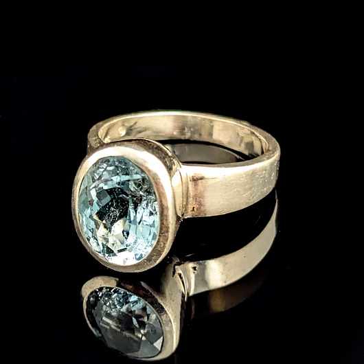 pierścionki srebrne Pierścionek Królewski akwamaryn