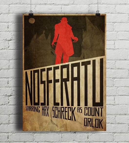 Nosferatu - Max Schreck - plakat A4 minimalmill