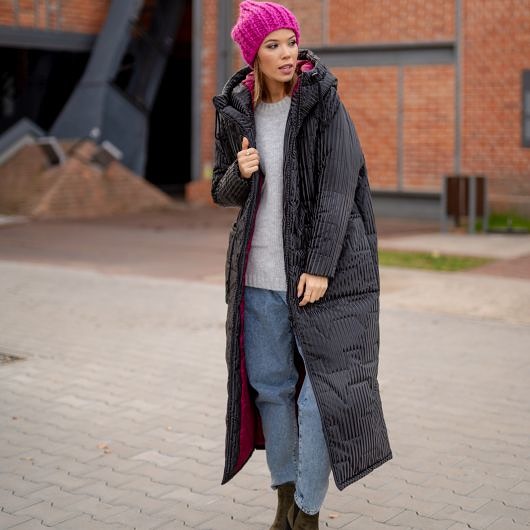płaszcze damskie Płaszcz zimowy long - black