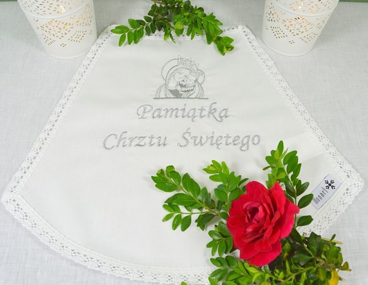 Szatka do chrztu MATKA BOŻA srebrny L Monart