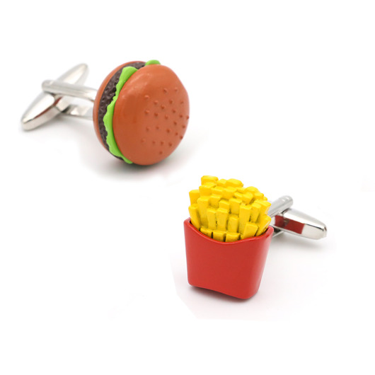 Spinki do mankietów do frytkii hamburger AKADEMIA STYLU