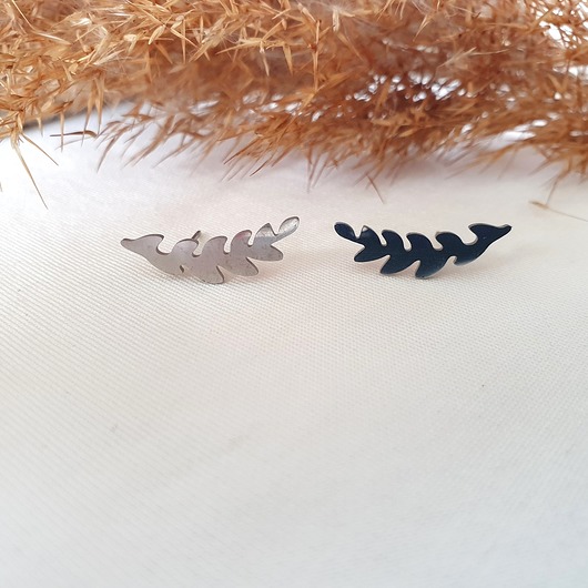 Kolczyki gałązki ze stali szlachetnej LEI handmade 