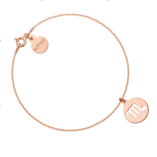 srebrne naszyjniki Bransoletka z zodiakiem Skorpiona z różowego złota