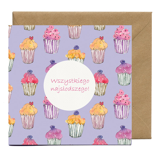 kartki okolicznościowe - wydruki Kartka urodzinowa Muffinki