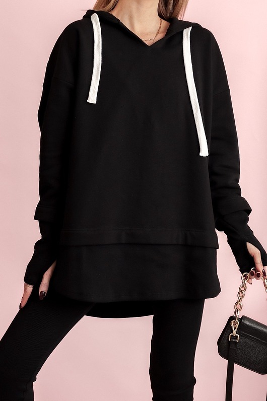 bluza z kapturem damska Bluza STYLE BLACK