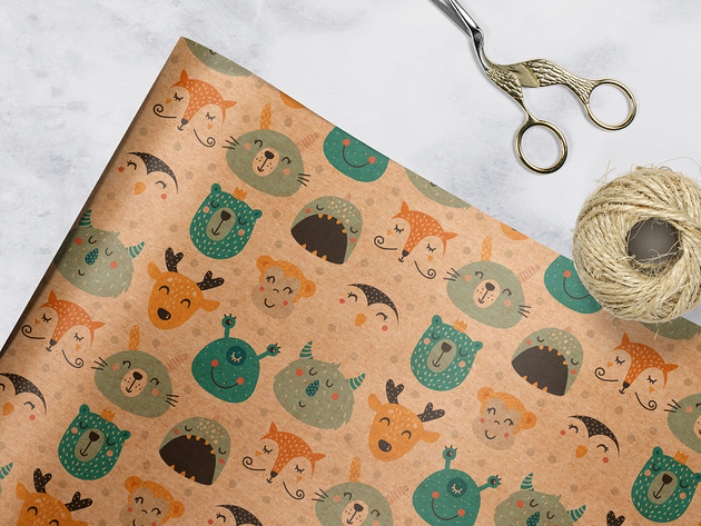 papier do pakowania -funny faces kolor Wrap and Pack