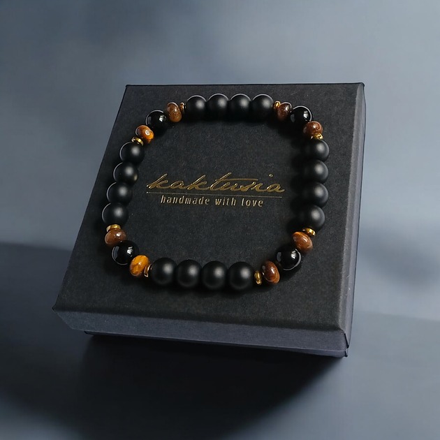 biżuteria męska ODWAGA, SIŁA, ENERGIA :: onyks, tygrysie oko, hematyt