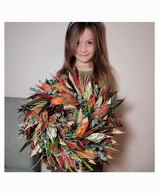 wianki bożonarodzeniowe Wieniec z suszonych roślin i kwiatów