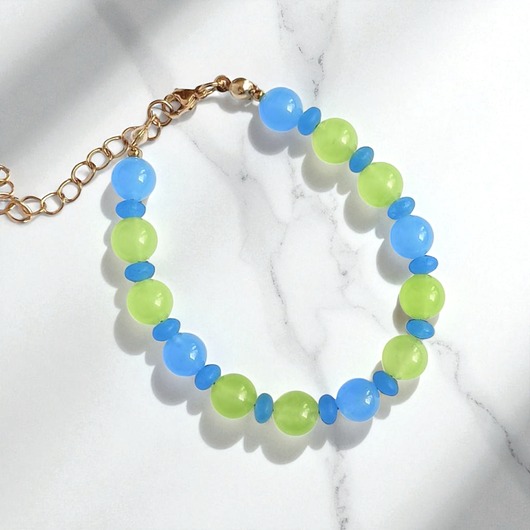 bransoletki z kamieni naturalnych Bransoletka : summer collection : lime in the sky
