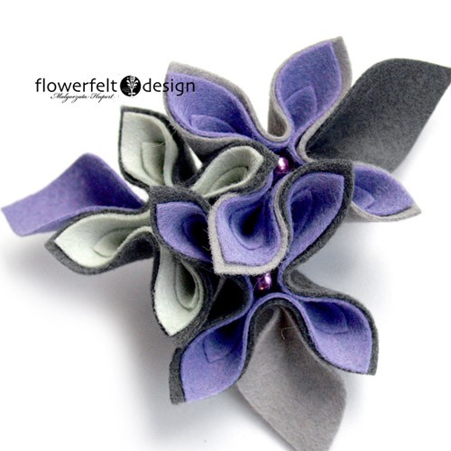 szara z lawendą  FlowerFelt Design