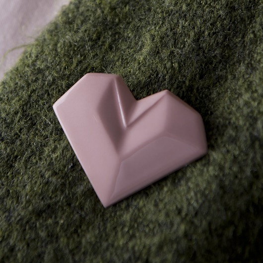 broszki Broszka Porcelanowa Origami Serce Rużowa