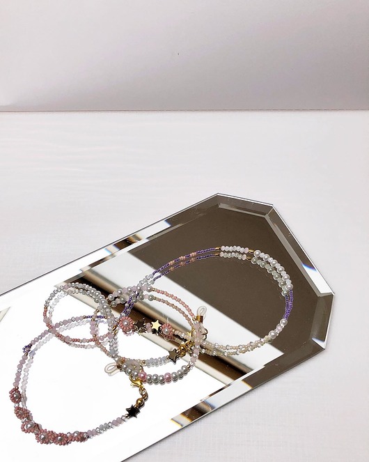 chokery 4w1 różowy choker z kwiatkami