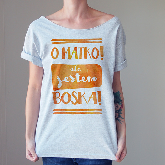 Ale jestem boska Oversize Szary ONE MUG A DAY