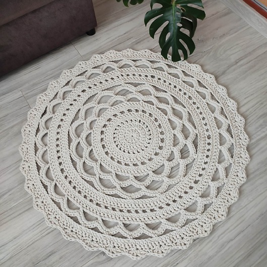 dywany Dywan okrągły szydełkowy 90cm