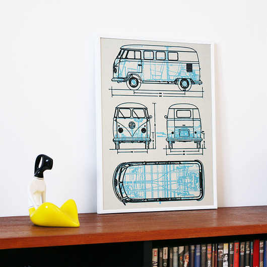 WYDRUK NA TEKTURZE 30X40 cm VOLKSWAGEN T1 OGÓREK 777 Tshirts