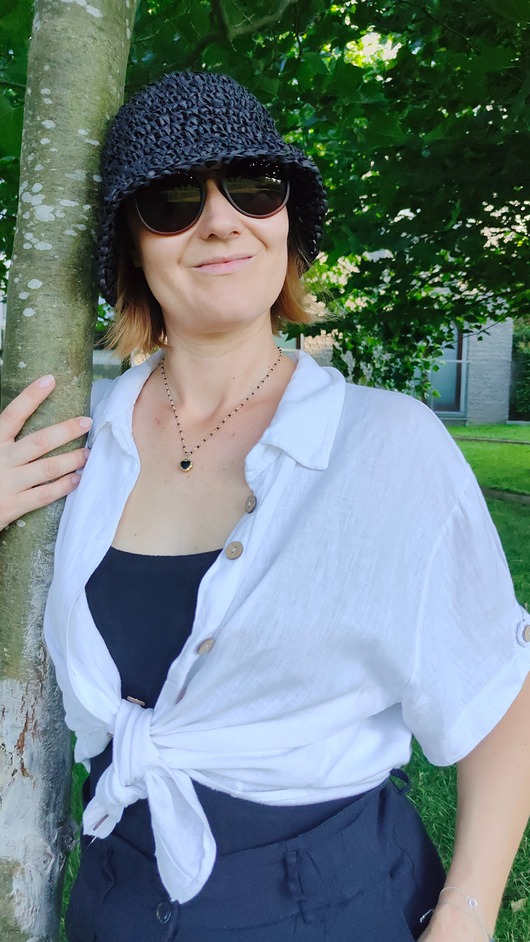 kapelusze damskie Kapelusz bucket z rafii ABAKA - czarny