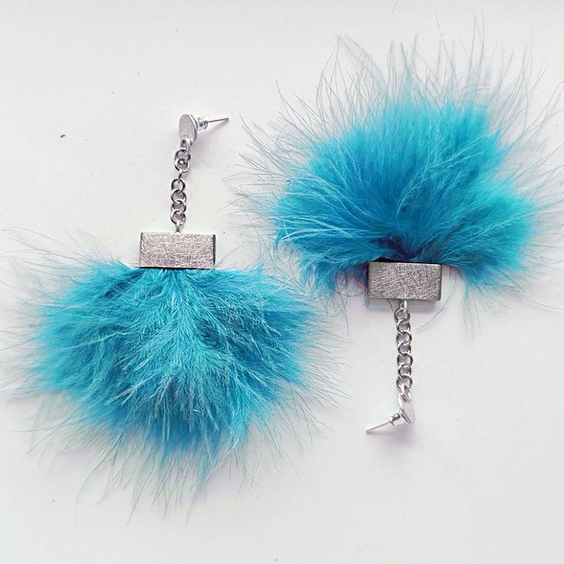 kolczyki z piórami PIÓRKO kolczyki