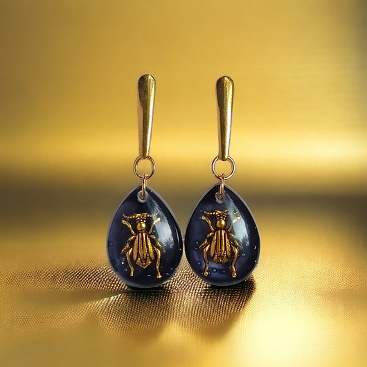 kolczyki z żywicy UNIKATOWE  kolczyki z żywicy : kolekcja INSECTS