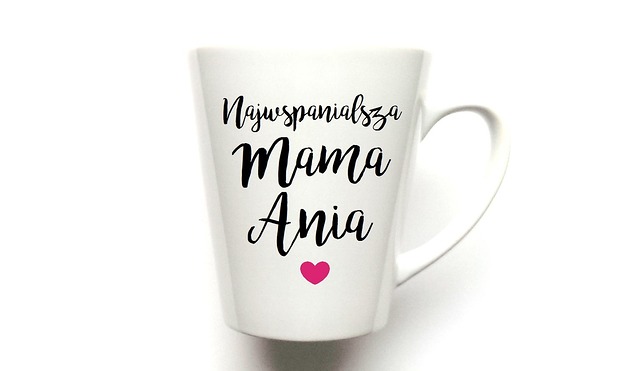 kubki KUBEK  latte  "PODAJ IMIĘ"  NAJWSPANIALSZA MAMA