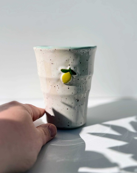 kubki Kubek ceramiczny wysoki cytrynka