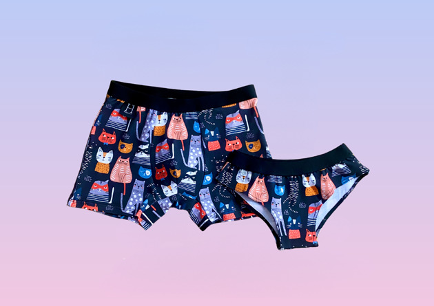 moda - inne Bielizna dla pary majtki bokserki KOTKI