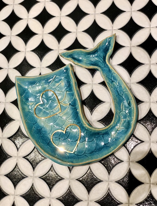 pojemniki na biżuterię Ceramiczna podstawka Syreni ogon