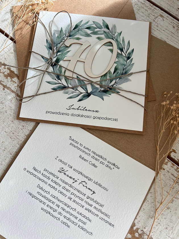 kartki scrapbooking Ręcznie robiona kartka na 70 jubileusz firmy (70-lecie działalności)