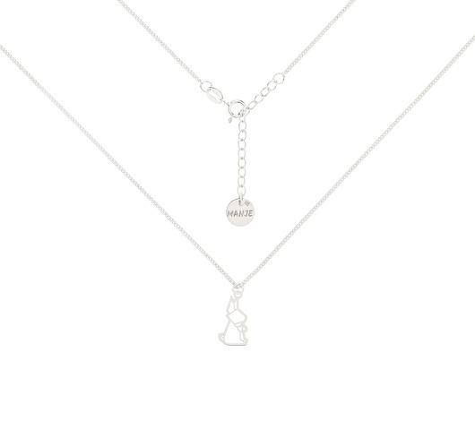 chokery Srebrny choker pancerka z królikiem