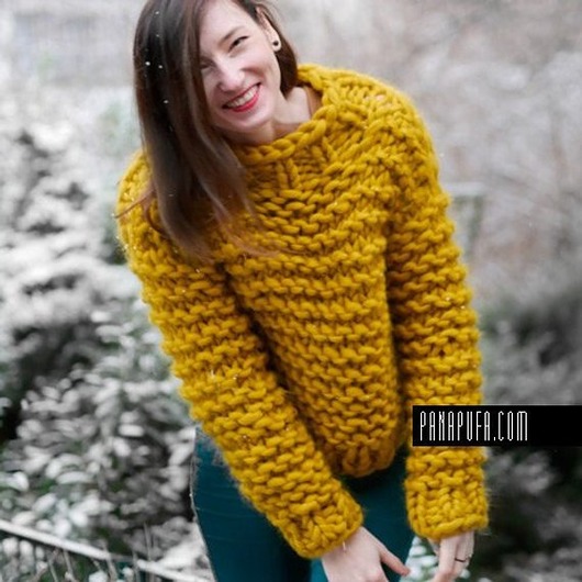 swetry damskie  Sweter na grubych drutach 100% wełna