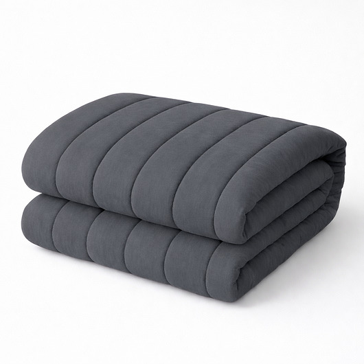 tekstylia - różne Kołdra bezposzewkowa bawełniana, ciemny szary - 160x200cm