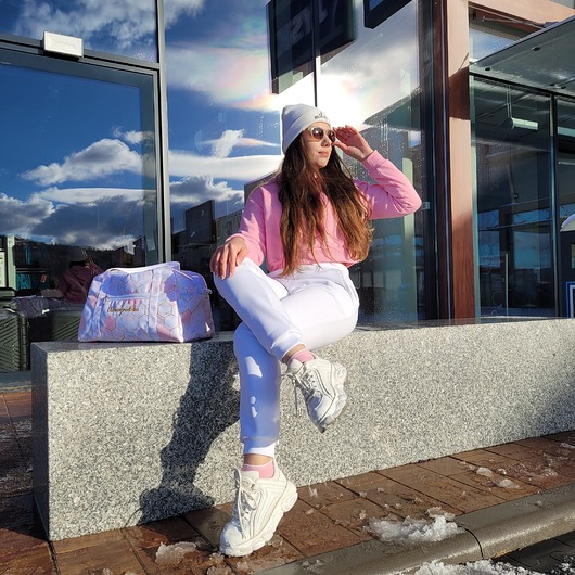 torby podróżne TORBA SPORTOWA PINK HEXAGON ( różowa )
