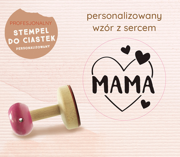 wałki do ciasta Ciasteczkowy stempel z sercem