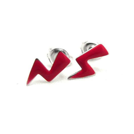 kolczyki wire wrapping Kolczyki Błyskawice Czerwone L