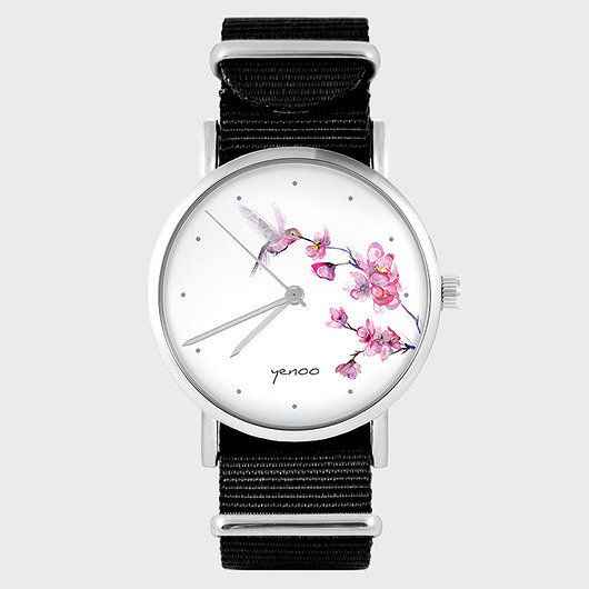 zegarki damskie Zegarek - Koliber, oznaczenia - czarny, nylon