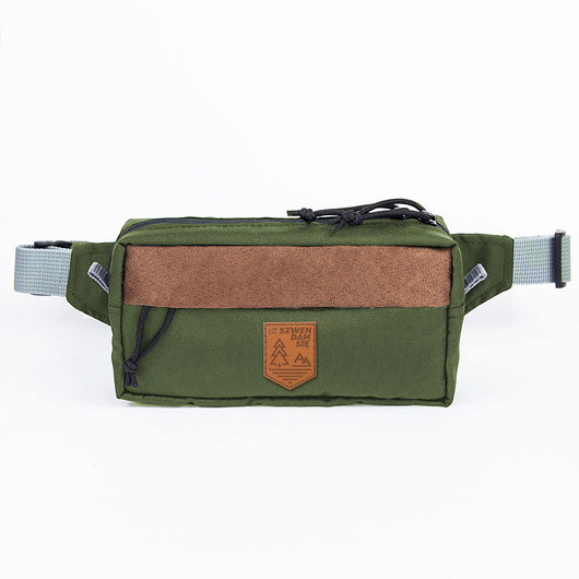 torby i nerki męskie Nerka saszetka na pas naszywka SZWENDAM SIĘ khaki