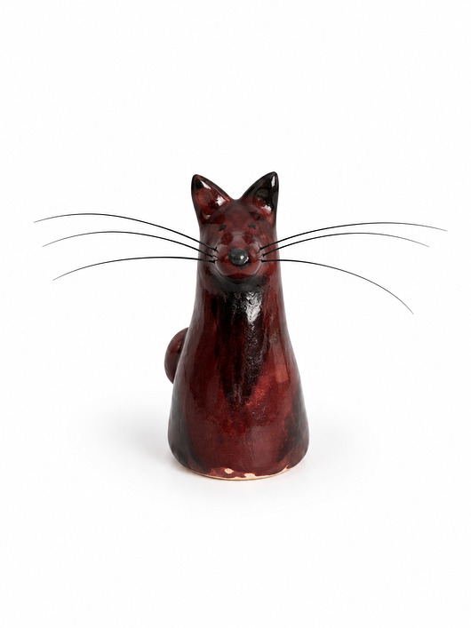 figurki i rzeźby Ceramiczny piesek na psie wąsy wibrysy