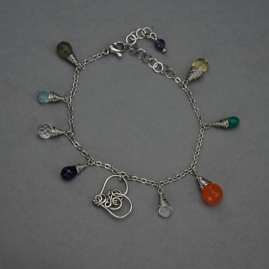 bransoletki wire wrapping Bransoletka serce kolorowa wire wrapping