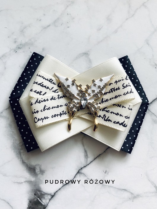 broszki Brosza Black & White z cudownym Motylem  NEW