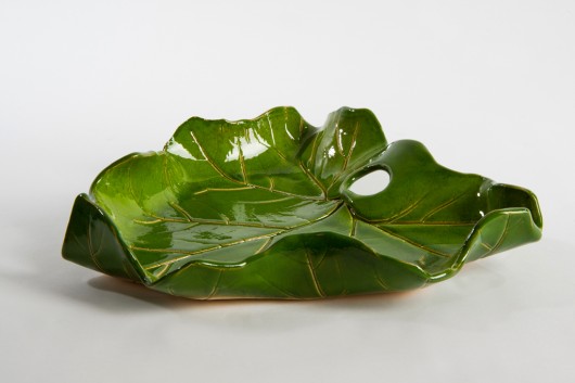 Soczysta zieleń - patera ceramiczna LIŚĆ patrycja styrna