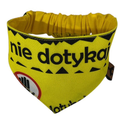 ubranka dla zwierząt Żółta bandana, chustka, apaszka dla psa Nie dotykaj