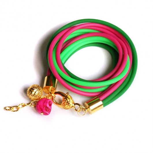 SALE!!czaszki & ważki GLAM podwójna PINK & GREEN kaktusia