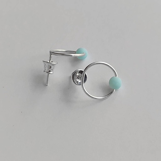 kolczyki z kamieniami Kolczyki OKRĄG