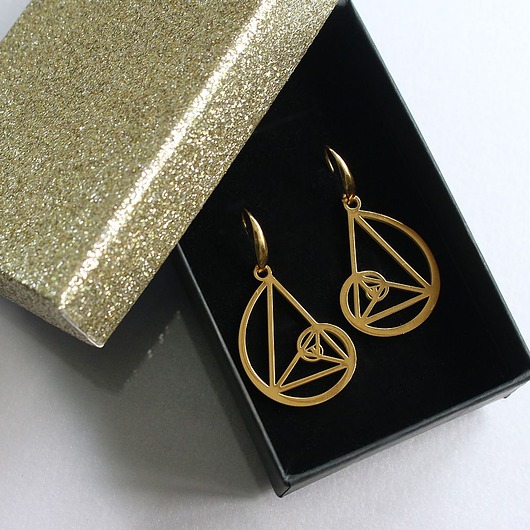 kolczyki pozłacane Kolczyki Spirala Fibonacciego pozłacane